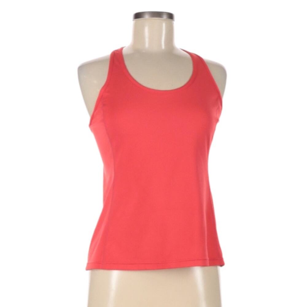 Lucy Tank Top Coral Red Sleeveless Racerback Stretch Activewear Women's Medium M